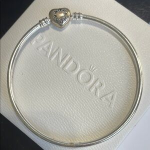 Pandora Silver Heart Charm Bracelet